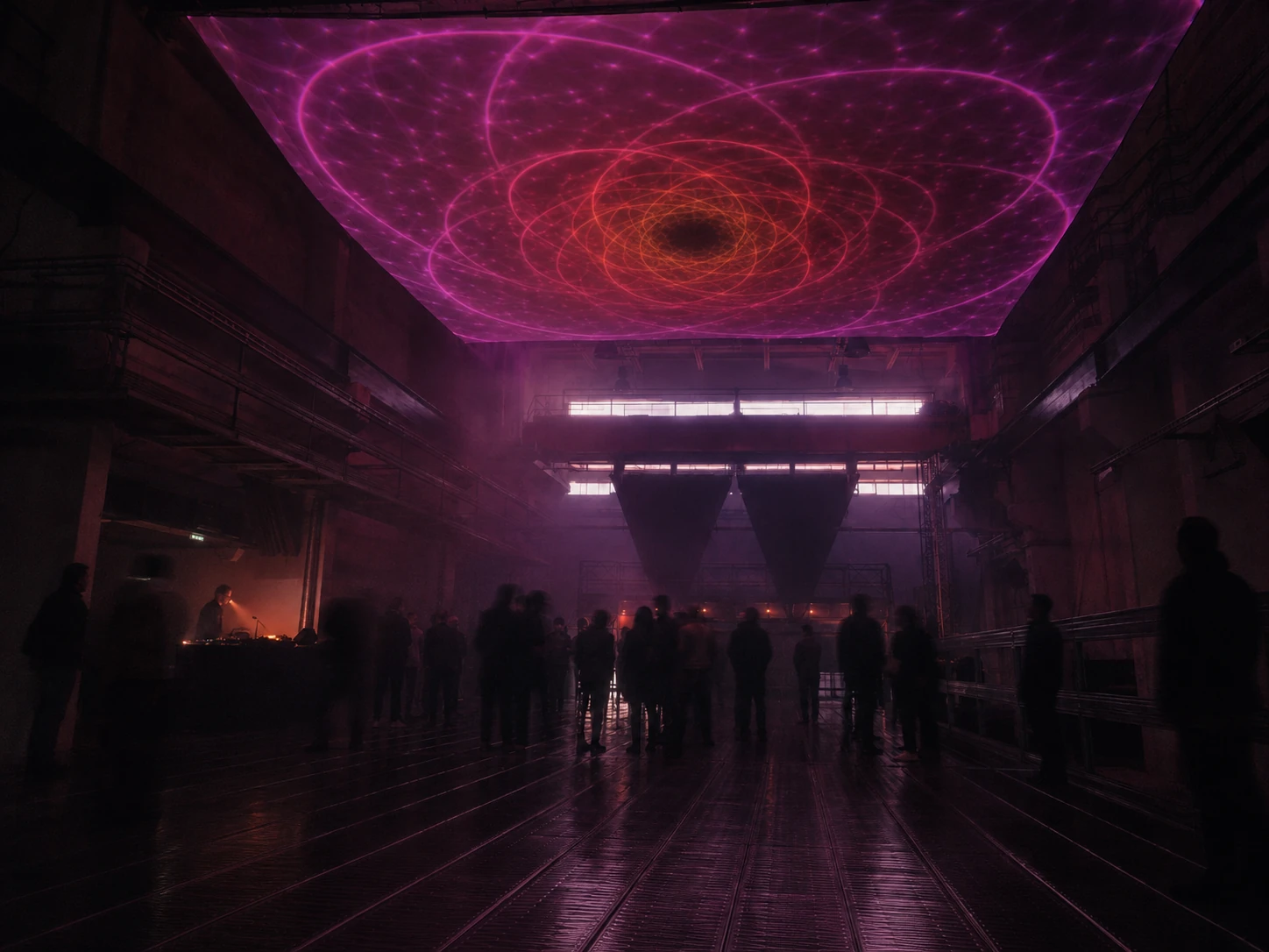 Suspended circular projection concept at INDUSTRA